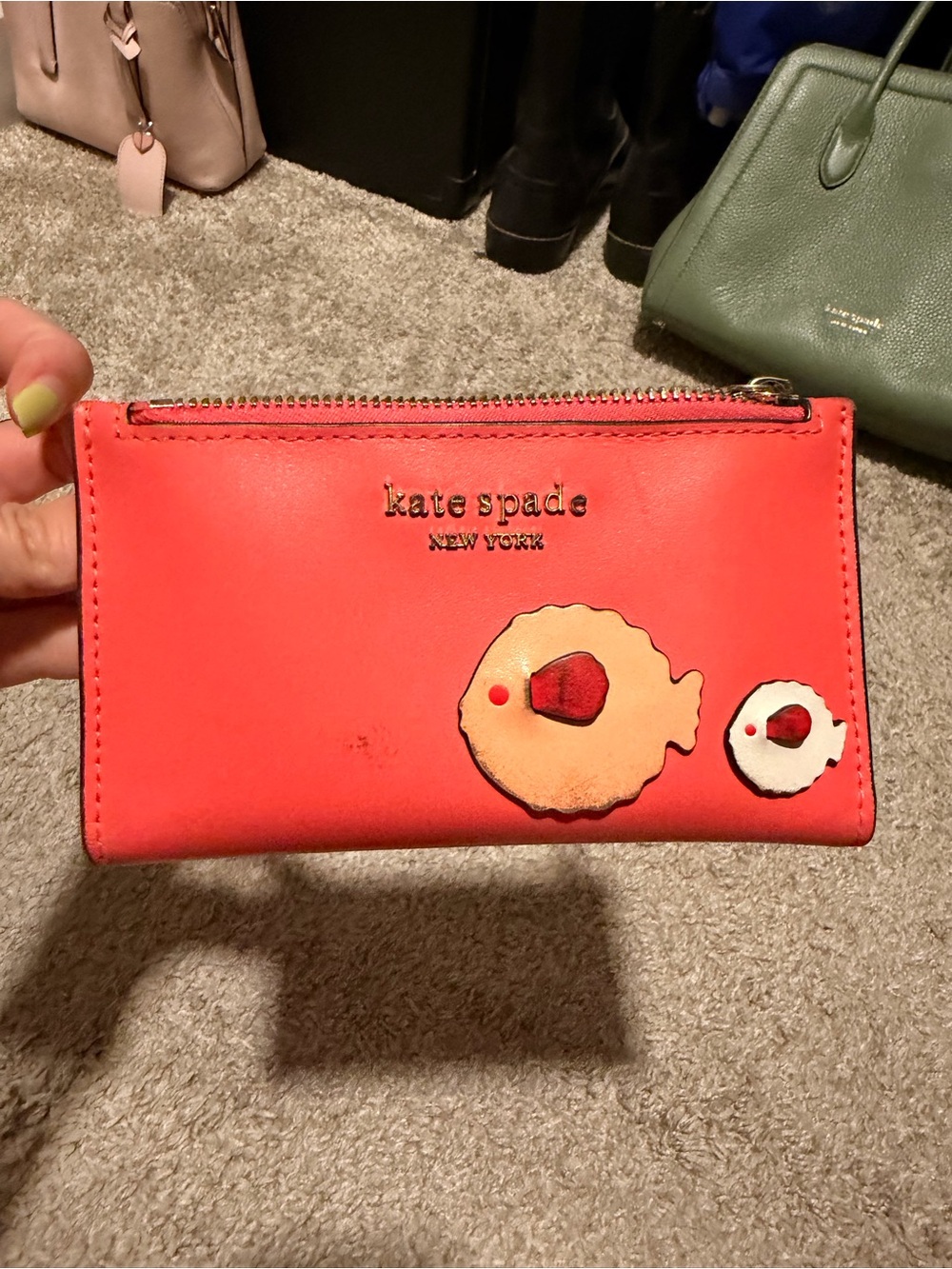 kate spade Coral Fish Zip Wallet - Coral